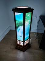 Houten lamp met golvend water, Ophalen of Verzenden, Gebruikt, Hout, Minder dan 50 cm