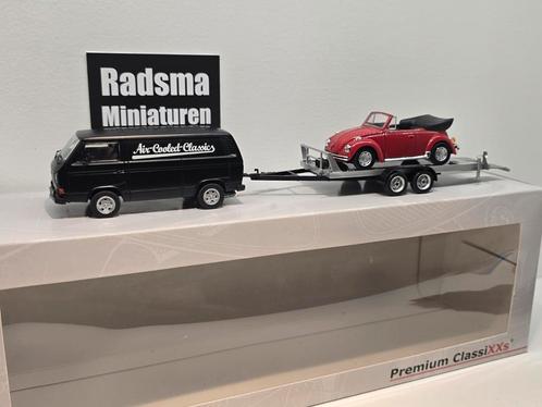 Volkswagen T3 Air Cooled Classic + Trailer + kever 1:43, Hobby en Vrije tijd, Modelauto's | 1:43, Nieuw, Auto, Ophalen of Verzenden