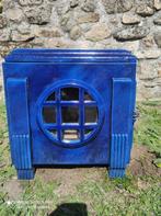 Zeer mooie antieke blauwe emaille Art-deco houtkachel, Huis en Inrichting, Kachels, Ophalen, Gebruikt, Houtkachel, Vrijstaand