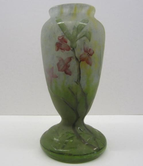 Antiek mini Daum Nancy vaasje, cameo glas, ca 1910, Antiek en Kunst, Antiek | Glas en Kristal, Verzenden