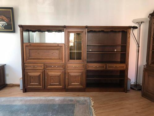 Klassiek eiken wandmeubel Meubelfabriek Oisterwijk, Huis en Inrichting, Kasten | Wandmeubels, Gebruikt, 150 tot 200 cm, 250 tot 300 cm