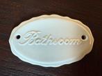 Badkamer deur bordje wit porselein Hadida made in England, Minder dan 50 cm, Overige typen, Nieuw, Ophalen of Verzenden