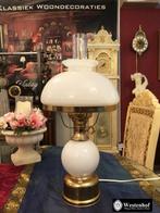 Tafellamp / grote olielamp antiek messing goud, Ophalen of Verzenden, Gebruikt, Overige materialen, Minder dan 50 cm