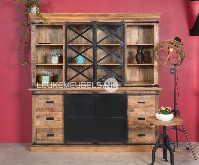 Mango buffetkast Emma 140 cm, UIT VOORRAAD LEVERBAAR !!, Huis en Inrichting, Kasten | Vitrinekasten, Nieuw, 150 tot 200 cm, 100 tot 150 cm