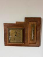 Antiek Houten Weerstation met Barometer & Thermometer, Ophalen of Verzenden