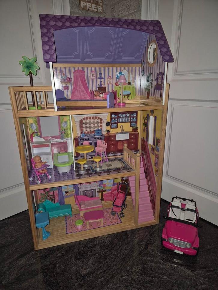 KidKraft Kayla Poppenhuis met Accessoires, Kinderen en Baby's, Speelgoed | Poppenhuizen, Zo goed als nieuw, Poppenhuis, Ophalen