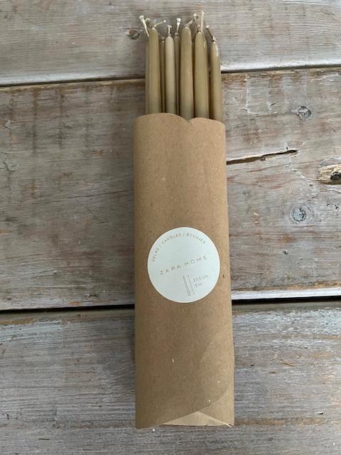 Set van 10 lange dunne gouden kaarsen. Zara Home. NIEUW., Huis en Inrichting, Woonaccessoires | Kandelaars en Kaarsen, Nieuw, Kaars