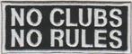 No Clubs No Rules stoffen opstrijk patch embleem, Ophalen of Verzenden, Nieuw