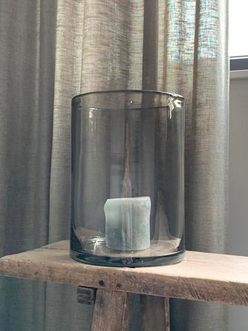 Groot windlicht, vaas mondgeblazen glas grijs DUTZ *HIT* beschikbaar voor biedingen