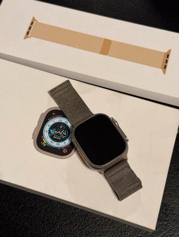 Apple Watch Ultra 49mm natural Titanium met Milanees bandje. beschikbaar voor biedingen