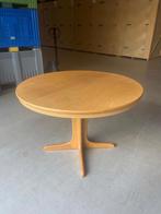Vintage ronde uitschuiftafel. Jaren 70. Deens design, Huis en Inrichting, Tafels | Eettafels, Ophalen, Gebruikt, Rond, 100 tot 150 cm