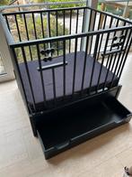 Antieke zwarte box, Kinderen en Baby's, Ophalen, Zo goed als nieuw, Vierkant, In hoogte verstelbaar