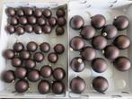 51 Decoris mat glazen kerstballen dark chocolate donkerbruin, Diversen, Zo goed als nieuw, Ophalen