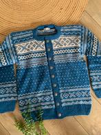 Handknit in Norway wollen vest XL bohemian wool cardigan, Kleding | Dames, -, Blauw, -, Maat 46/48 (XL) of groter