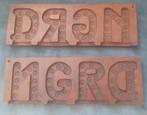 Antieke Suikergoed letters mal DRGN houten mallen, Antiek en Kunst, Ophalen of Verzenden
