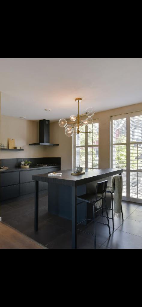 Complete keuken met eiland(bar), Huis en Inrichting, Keuken | Complete keukens, Gebruikt, Overige typen, Zwart, Ophalen of Verzenden