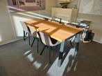 Tafel 200x90 en zes stoelen z.ga.n., Huis en Inrichting, Ophalen, Eikenhout, 200 cm of meer, 50 tot 100 cm
