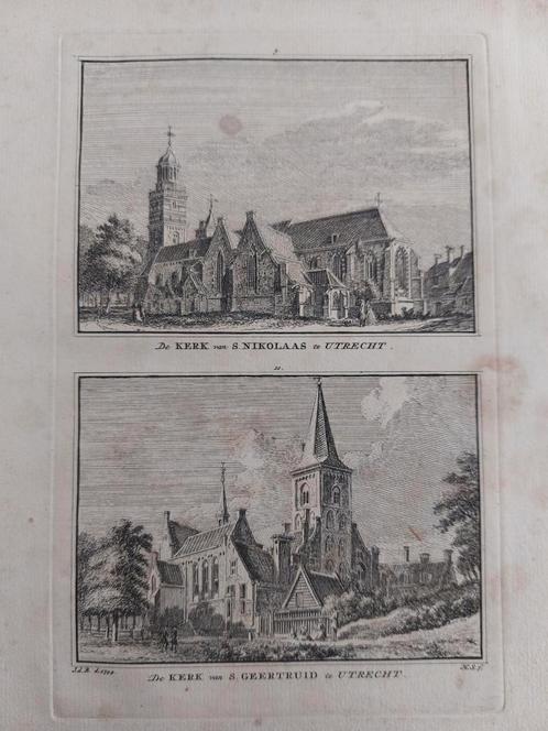 9-10 / Kerk van S. Nikolaas en S. Geertruid te Utrecht, Antiek en Kunst, Kunst | Etsen en Gravures, Ophalen of Verzenden