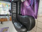 zwart, leren, hoekbank, Huis en Inrichting, Banken | Sofa's en Chaises Longues, Ophalen, Gebruikt