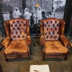 2 sets schapenleren fauteuils, Antiek en Kunst, Antiek | Meubels | Stoelen en Banken, Ophalen of Verzenden