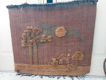 Groot wandkleed wol garen jute stof beschikbaar voor biedingen