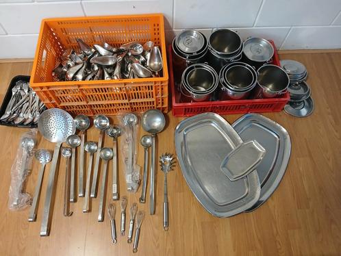 Partij keuken benodigdheden. Bain marie pannen, bestek, Huis en Inrichting, Keuken | Keukenbenodigdheden, Zo goed als nieuw, Ophalen