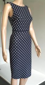 Korte jurk marineblauw polkadot pinup open rug Zara XS, Zo goed als nieuw, Maat 34 (XS) of kleiner, Boven de knie, Verzenden