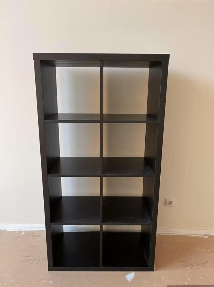 3x Ikea 8 vaks Kallax expedit open kast vakkenkast 4x2 zwart, Huis en Inrichting, Kasten | Ladekasten, Zo goed als nieuw, 100 tot 150 cm