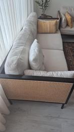 Bankstel  2 x 3-zits + Fauteuil, Ophalen, Driepersoons, 75 tot 100 cm, Zo goed als nieuw