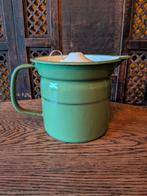 Melk kookpan pan emaille Groen 16cm hoog 17cm doorsnede, Ophalen of Verzenden