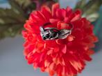 Zilveren ring roosje met blaadjes Theodor Klotz, Sieraden, Tassen en Uiterlijk, Ringen, 18 tot 19, Gebruikt, Ophalen of Verzenden