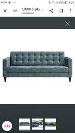 Mooie gave bank, umix petrol blauw van six studio, 250 tot 300 cm, Gebruikt, Vintage, 75 tot 100 cm