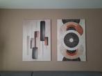 2 grote canvas schilderijen, Ophalen, Zo goed als nieuw, Schilderij, 75 tot 100 cm