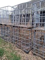 4x Korf op pallet, ibc container tbv dakpannen of haardhout, Tuin en Terras, Haardhout, Minder dan 3 m³, Ophalen, Overige houtsoorten