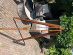Vintage driepoot tripod lamp hardhout, Huis en Inrichting, Lampen | Vloerlampen, Ophalen, Gebruikt, Hout, 150 tot 200 cm