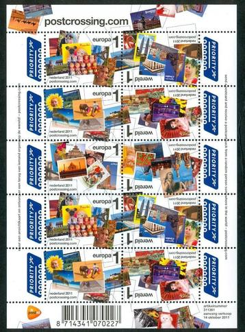 Ned. NVPH V2879=2884 Postcrossing punt com 2011 beschikbaar voor biedingen