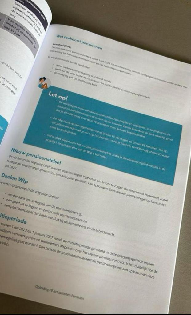 Studieboek PE Pensioen - Lindenhaeghe, Boeken, Studieboeken en Cursussen, Zo goed als nieuw, Niet van toepassing, Ophalen of Verzenden