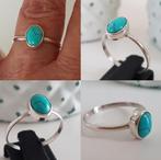 925 Sterling Zilveren Ring met Turkoois / Turquoise, 18 tot 19, Nieuw, Met edelsteen, Dame