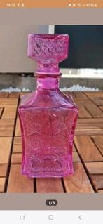 Fuchsia roze glazen karaf nieuw, Ophalen, Glas of Glazen, Nieuw, Glas