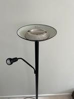 Zwarte retro vloerlamp met leeslamp - 180cm, Huis en Inrichting, Lampen | Vloerlampen, Ophalen, Gebruikt, Metaal, 150 tot 200 cm