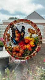 Betoverende vlinder raamhanger glas in lood stijl, Ophalen of Verzenden, Nieuw