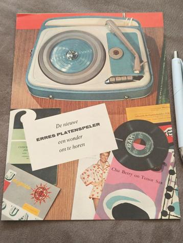 FOLDER ERRES PLATENSPELER, R.S.STOKVIS & ZONEN. beschikbaar voor biedingen
