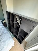 Ikea Kallax 4x4 met deurtjes en lades zwart, Ophalen, Zo goed als nieuw, 25 tot 50 cm, Minder dan 100 cm