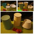 Set v 7: emmertjes, emaille melkkan, teiltje, potten, Ophalen of Verzenden, Gebruikt, Overige materialen, Met handgreep