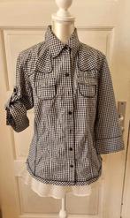 Geruite blouse met 3/4 mouwen - Maat L oktoberfeest trachten, Zwart, Maat 42/44 (L), Ophalen of Verzenden, Zo goed als nieuw