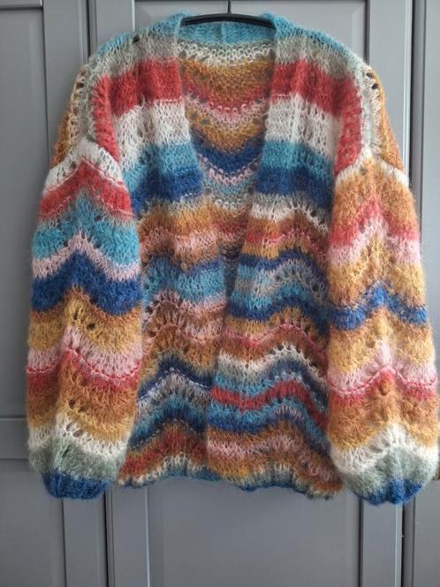 Nieuw handgemaakt mohair ajour vest, een maat, Kleding | Dames, Truien en Vesten, Nieuw, Maat 46/48 (XL) of groter, Overige kleuren