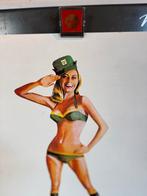 Vintage BP Reclame Poster Pin up in Bikini, Verzamelen, Ophalen, Reclamebord, Gebruikt, .
