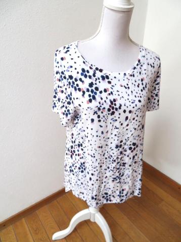 S94 STREET ONE blouse shirt wit blauw roze maat 40		 beschikbaar voor biedingen