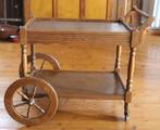Theewagen van eikenhout, Ophalen, Bruin, 50 tot 100 cm, Zo goed als nieuw