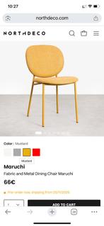 North Deco Yellow Dining Chair Gele Eetkamerstoel Gloednieuw, Ophalen, Drie, Wit, Nieuw
